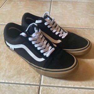 Size 10.5 Vans Old Skool Pro Black with Gum Sole Great Condition Barely Worn